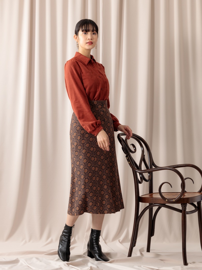 スェード ビッグスリーブシャツ<アウトレット均一価格>