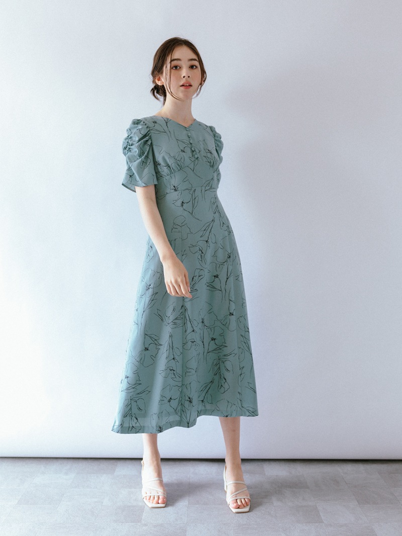 30 Off 線画プリントハイウエストワンピース Karlparklane Style Online Shop