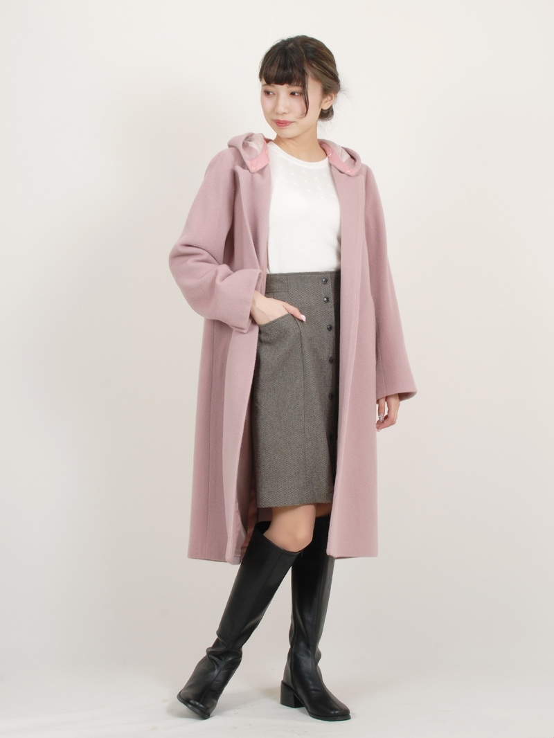 パトリオットドット柄編み丸首パフ袖ニット＜アウトレット均一価格＞