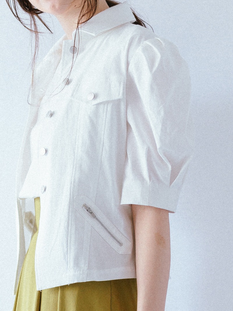 麻混半袖ブルゾン