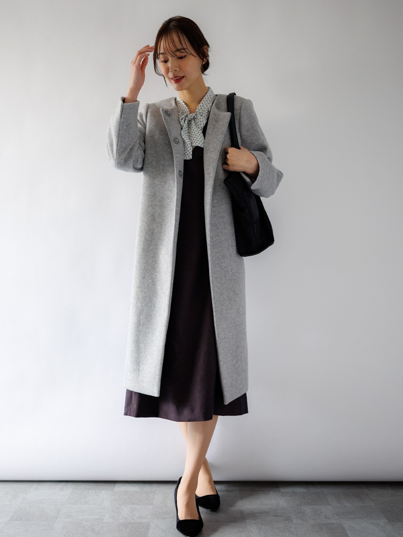 【50%OFF】ブラッシュビーバーライトノーカラーロングコート