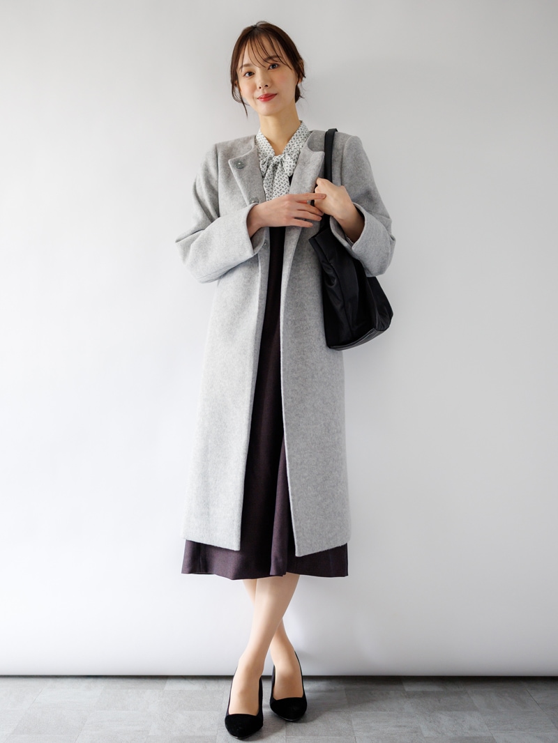 【50%OFF】ブラッシュビーバーライトノーカラーロングコート