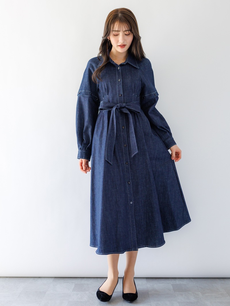 【50％OFF】デニム袖取外しロングハオリ