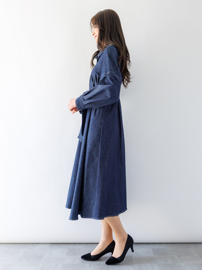 【50％OFF】デニム袖取外しロングハオリ