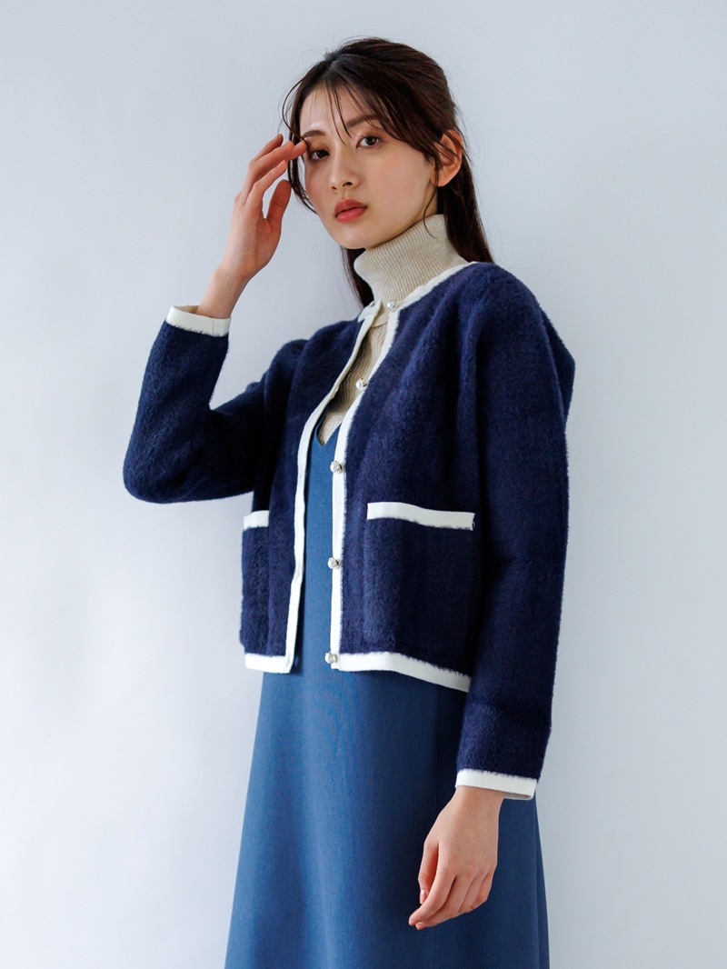 30%OFF】ミンクライクファー丸首カーディガン｜KarLParkLane Style