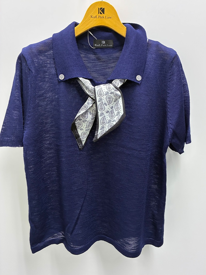 【夏SALE】スカーフ付ポロニット