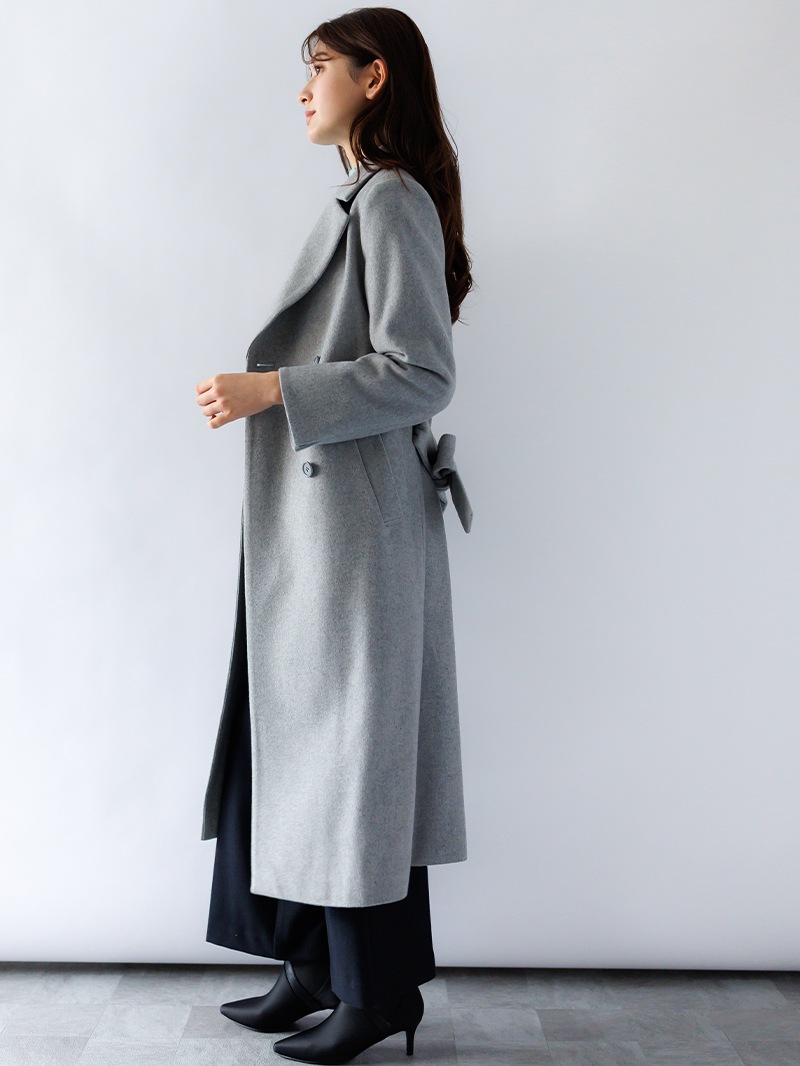 【60%OFF】ダブルニードルパンチWブレストロングコート
