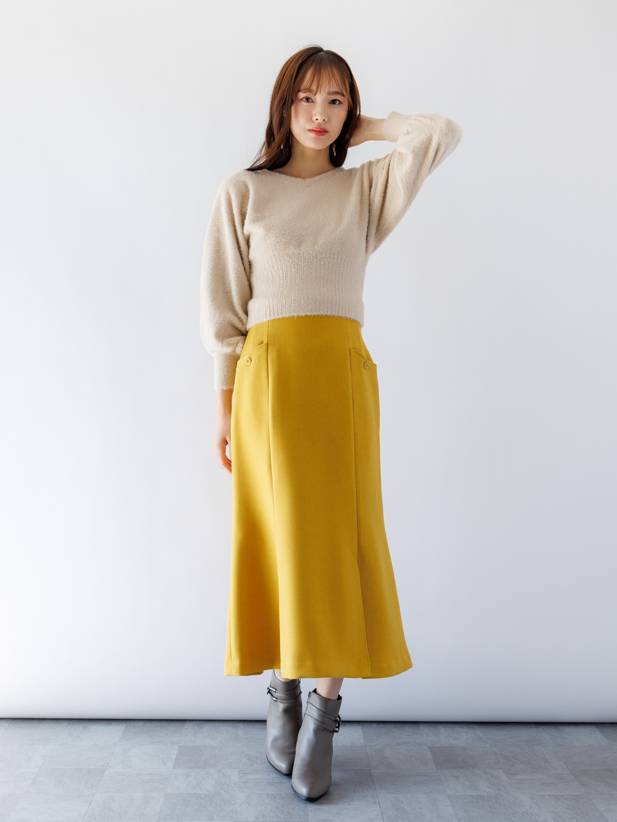 ミンクライクファーVネックドルマンニット＜アウトレット均一価格＞