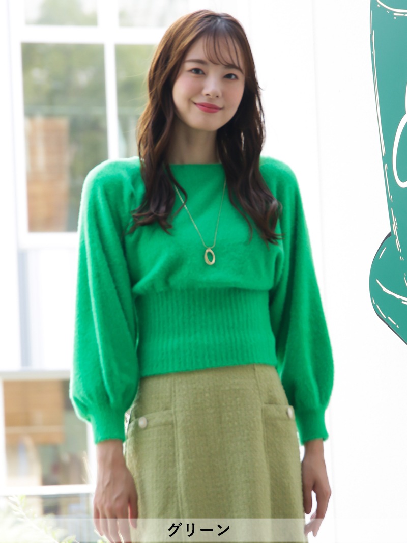 ミンクライクファーVネックドルマンニット＜アウトレット均一価格＞