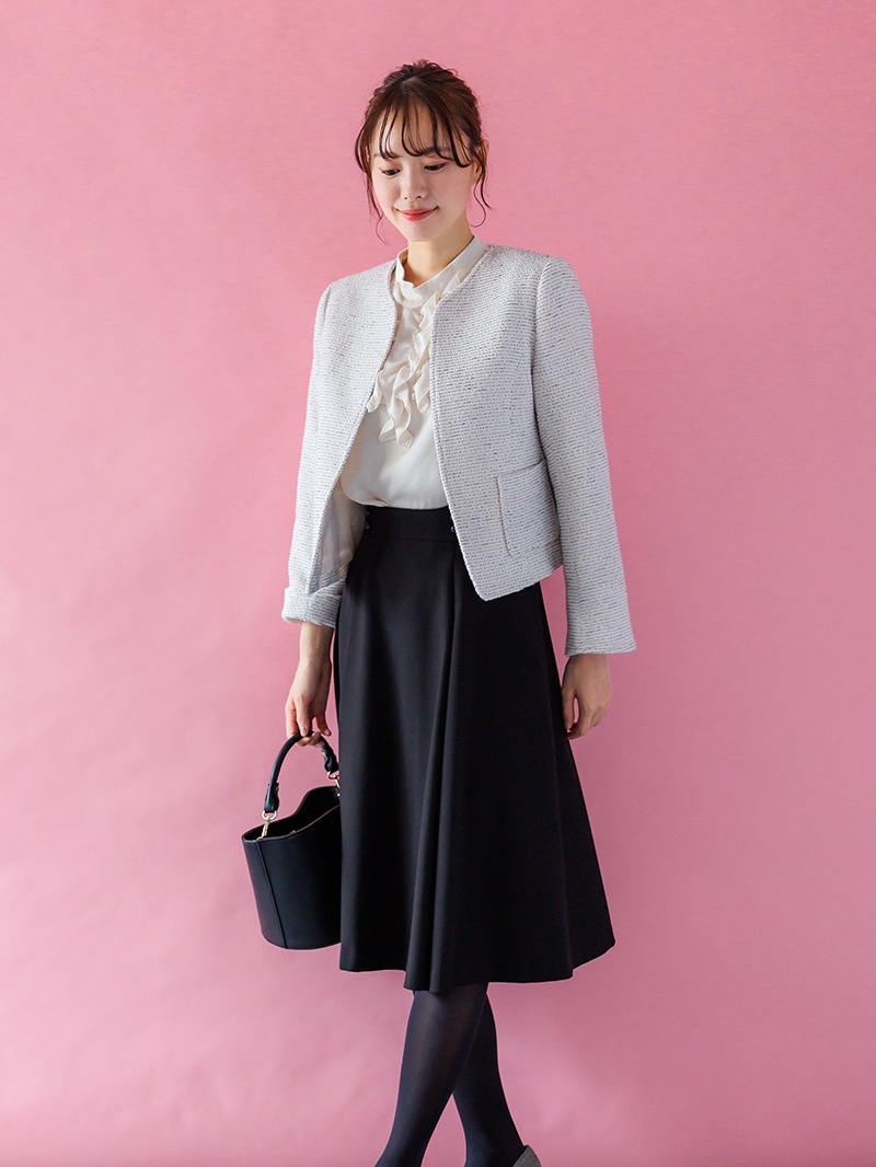 極美品♡ルネ♡ニットジャケット プライムニットファンシーキーネックジャケット＜女子アナ