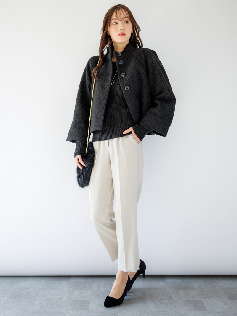 【40%OFF】リブオフショルダーニット