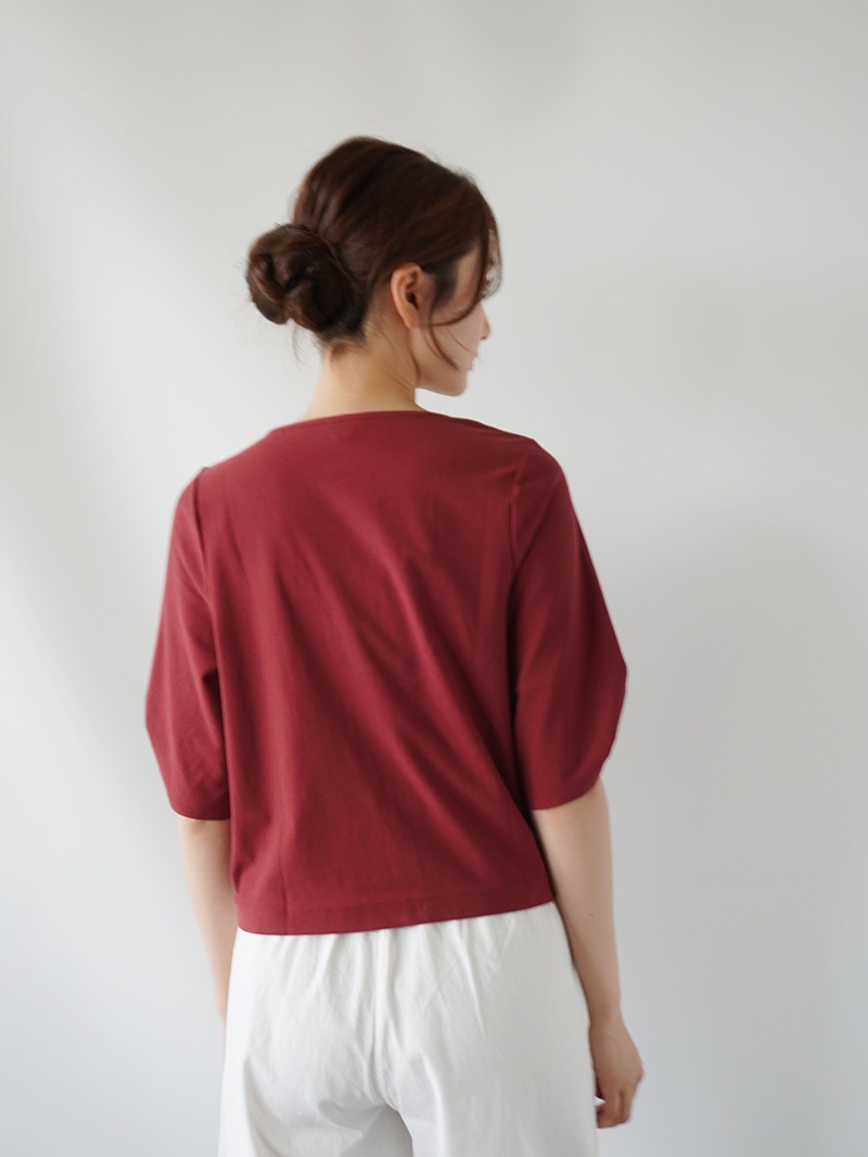 【30%OFF】アシンメトリー前タックプルオーバー