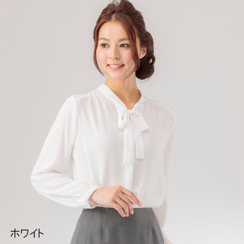 【OUTLET 2500円】ジョーゼットボウタイブラウス<10本以下>