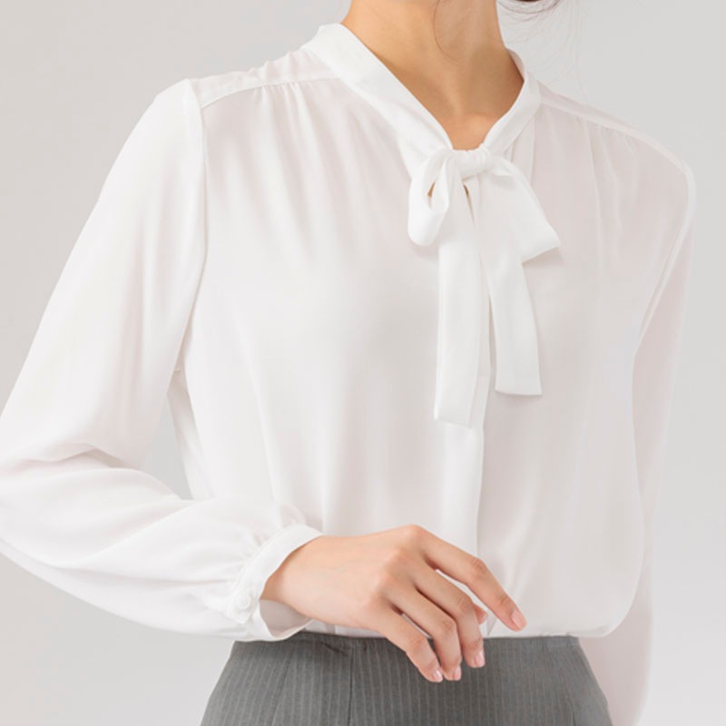 【OUTLET 2500円】ジョーゼットボウタイブラウス<10本以下>