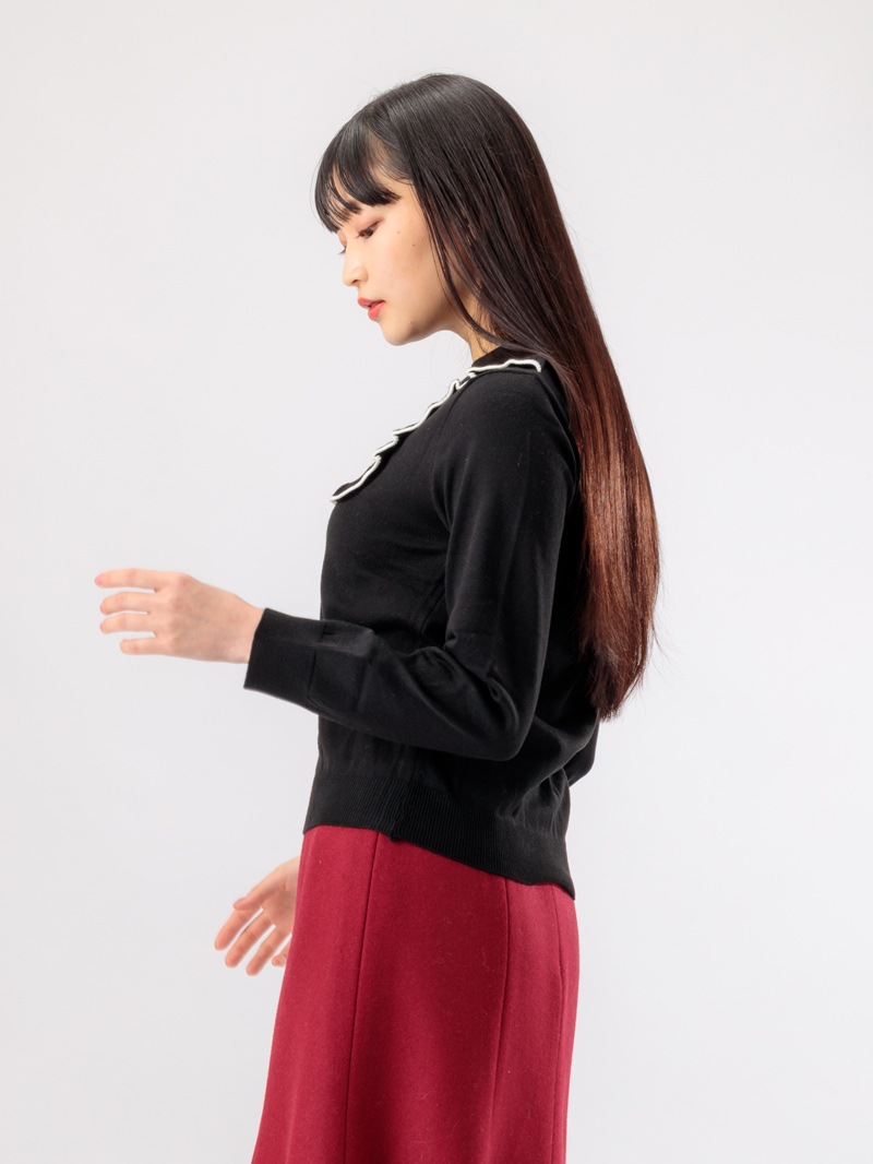 12G 配色ビブディテールニット＜アウトレット均一価格＞