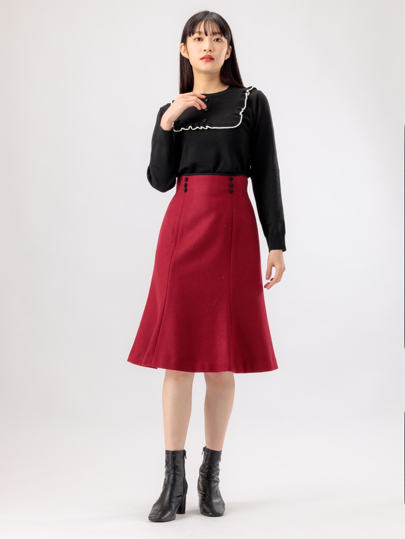 12G 配色ビブディテールニット＜アウトレット均一価格＞