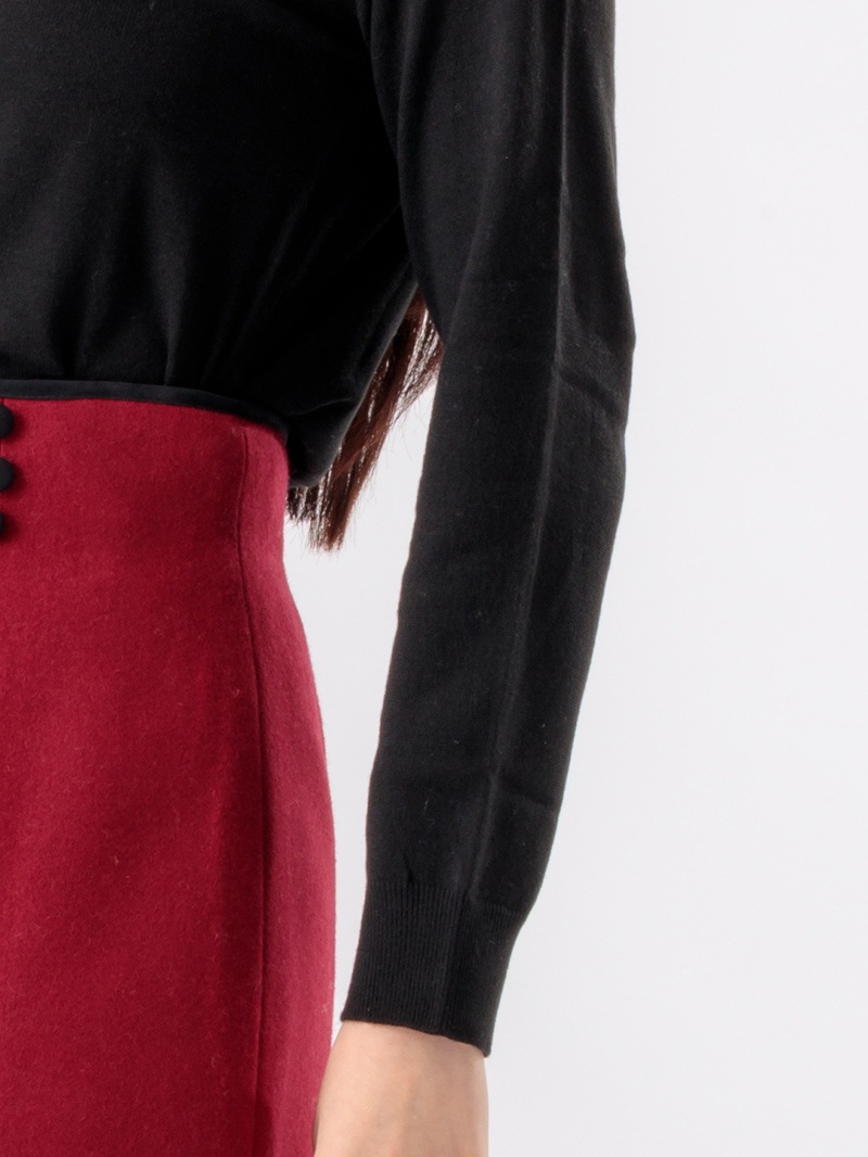 12G 配色ビブディテールニット＜アウトレット均一価格＞