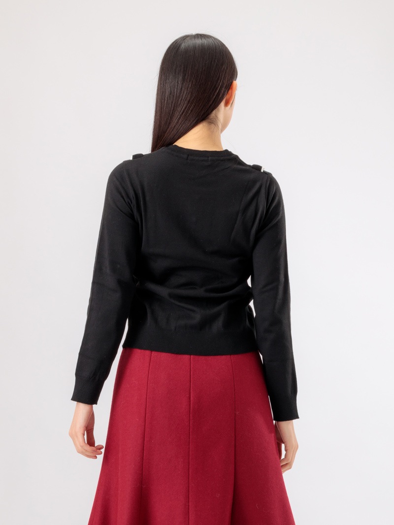 12G 配色ビブディテールニット＜アウトレット均一価格＞