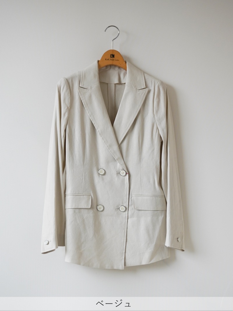 【50%OFF】ビスコース麻ストレッチWブレストピークドラペルジャケット