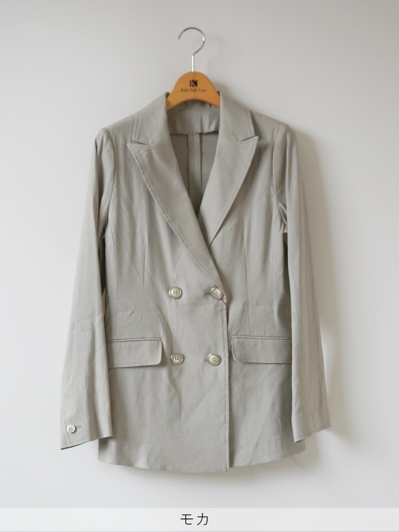 【50%OFF】ビスコース麻ストレッチWブレストピークドラペルジャケット