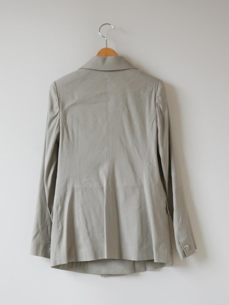 【50%OFF】ビスコース麻ストレッチWブレストピークドラペルジャケット