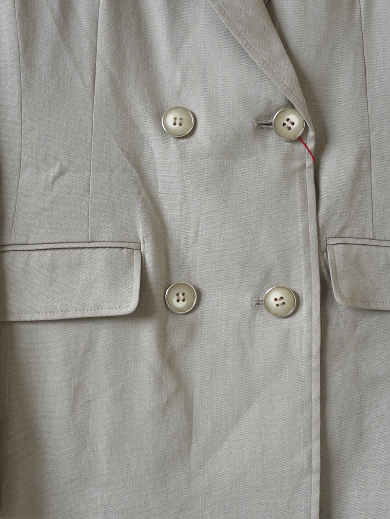 【50%OFF】ビスコース麻ストレッチWブレストピークドラペルジャケット