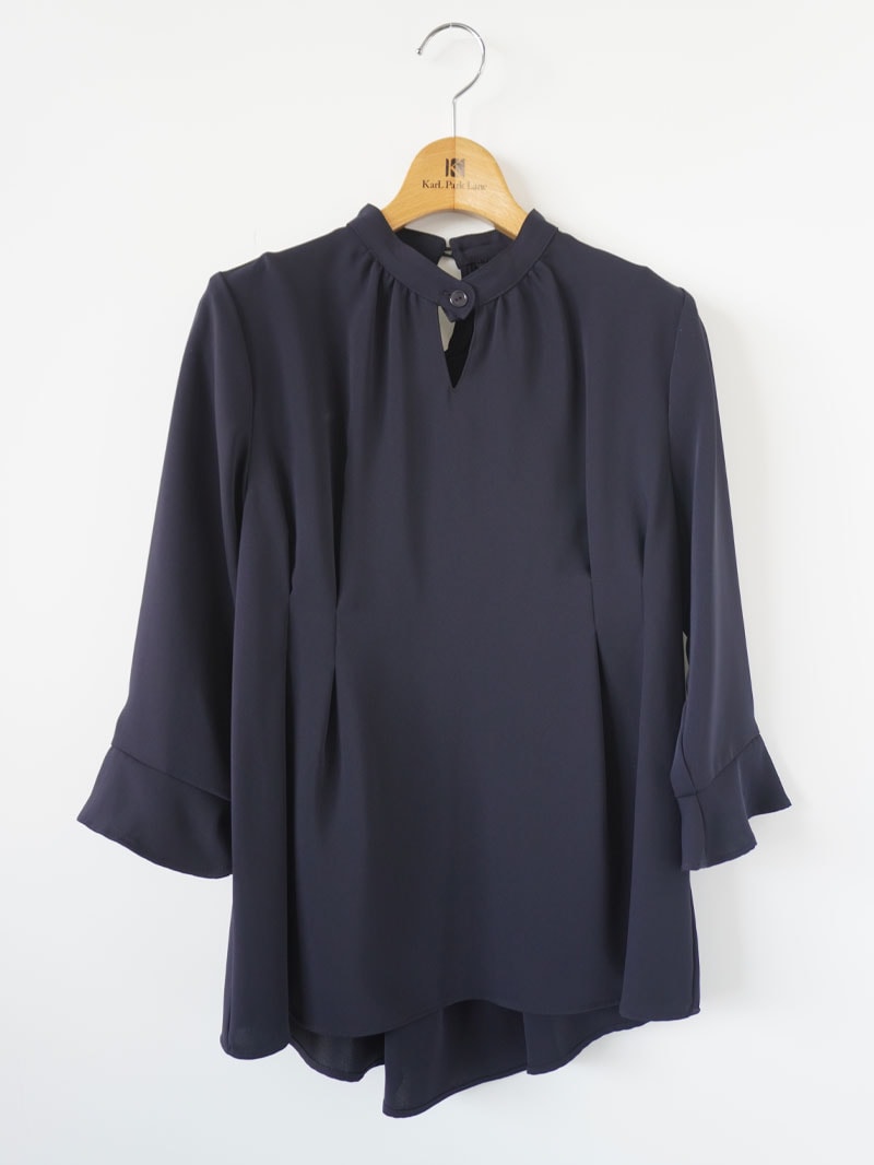 【WEB限定70％OFF】ダブルクロス立衿チュニックブラウス