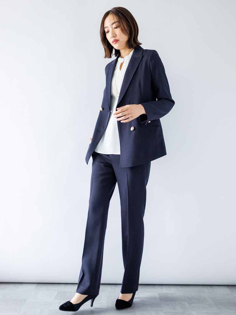 【WEB限定70％OFF】ダブルクロス立衿チュニックブラウス
