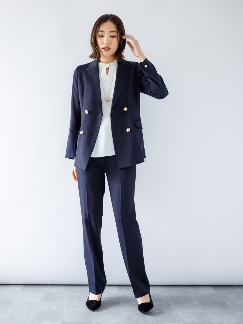 【WEB限定70％OFF】ダブルクロス立衿チュニックブラウス