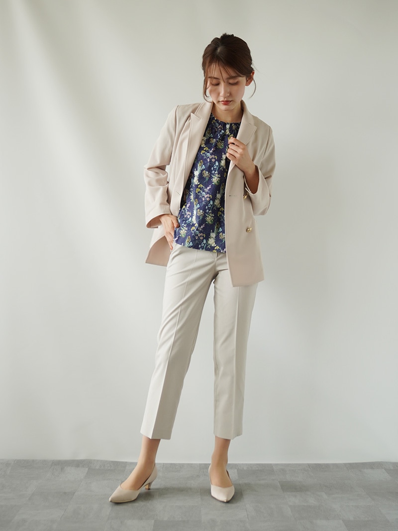 【30％OFF】花柄プリントシャーリングブラウス