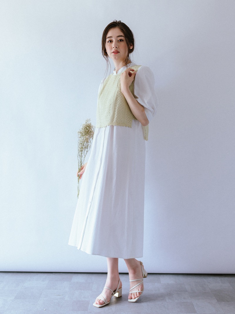 【均一価格】タイプライターフリルシャツワンピース<春夏物アウトレット>