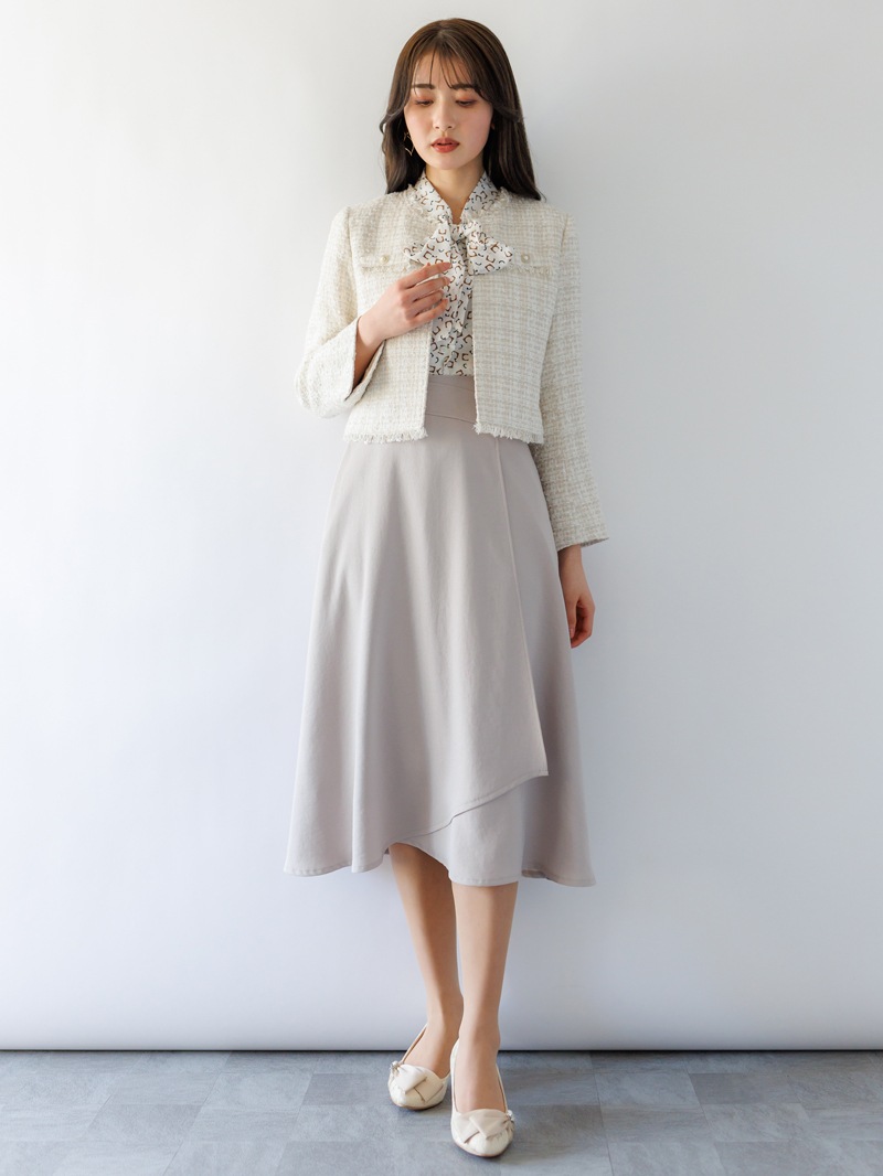 バックサテン巻風フレアースカート