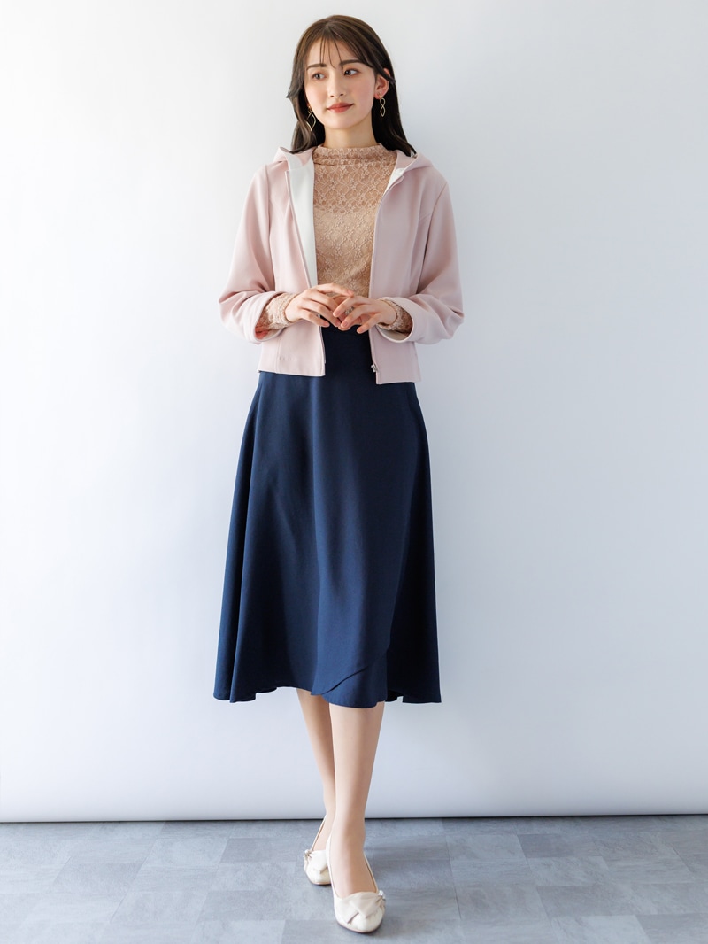 バックサテン巻風フレアースカート