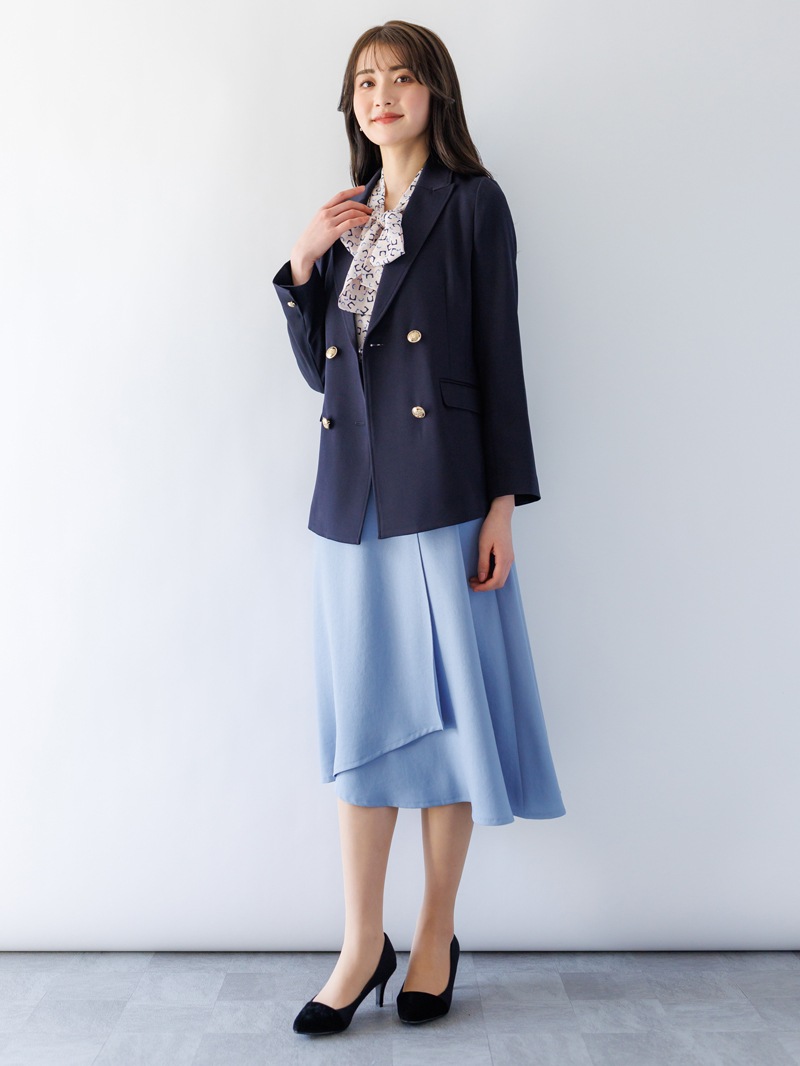 バックサテン巻風フレアースカート