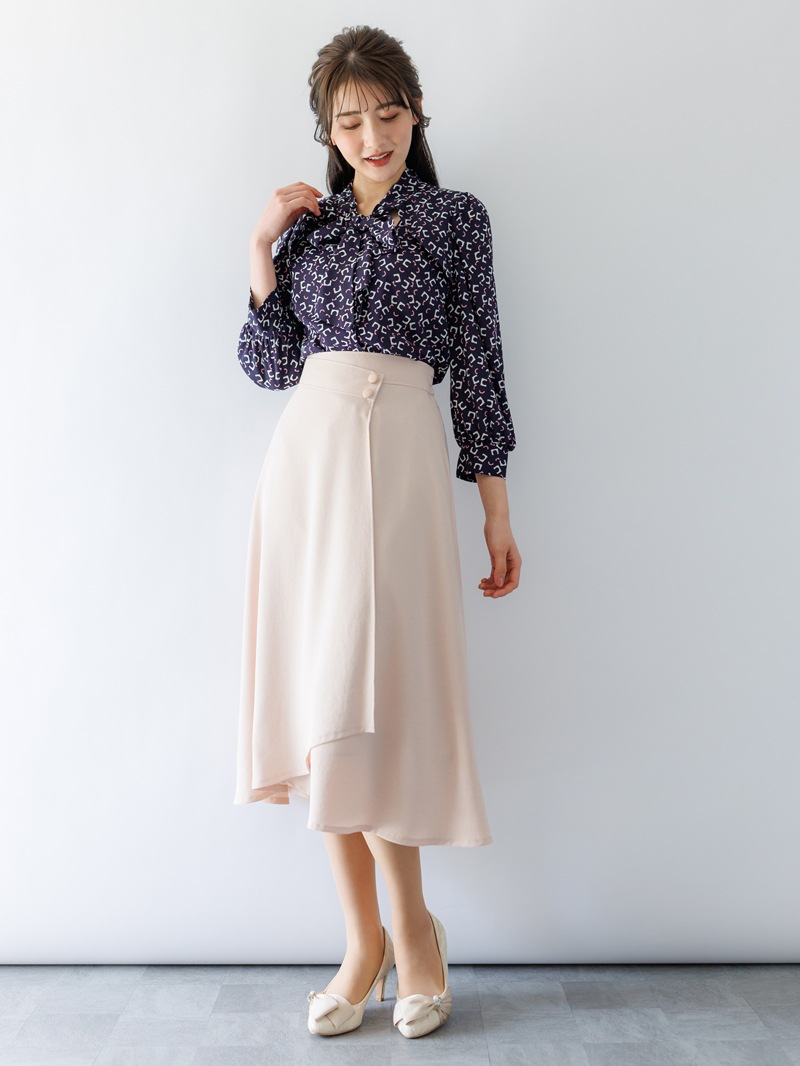 カールパークレーン（Karl Park Lane）/バックサテン巻風フレアースカート バックサテン巻風フレアースカート｜KarLParkLane Style ONLINE SHOP