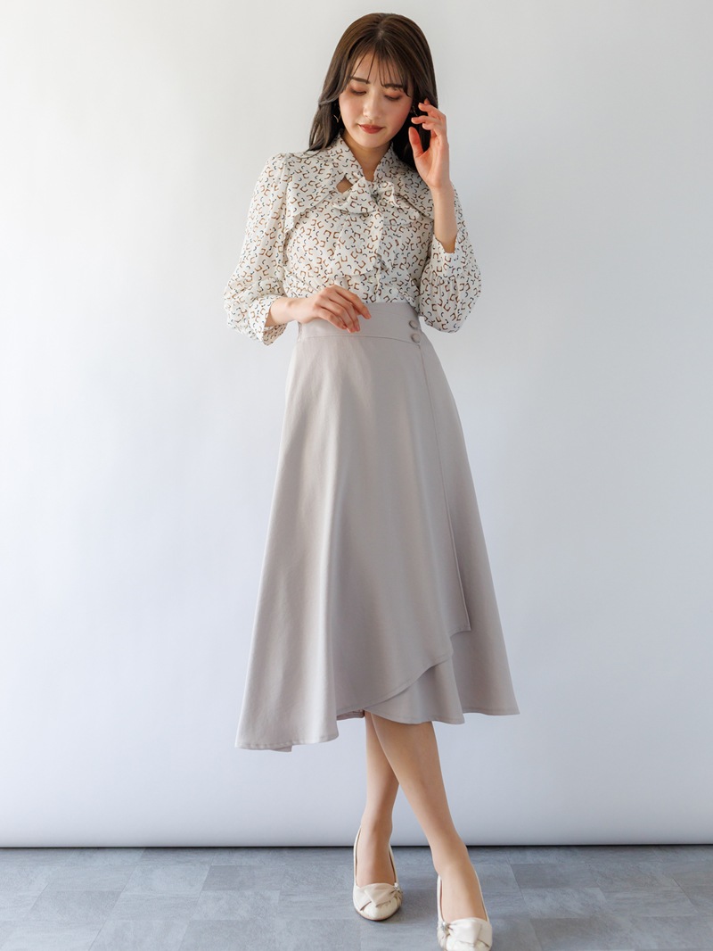 バックサテン巻風フレアースカート｜KarLParkLane Style ONLINE SHOP