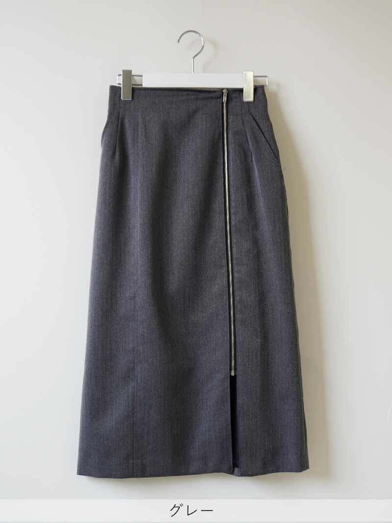 ヘリンボーンサイドファスナースカート