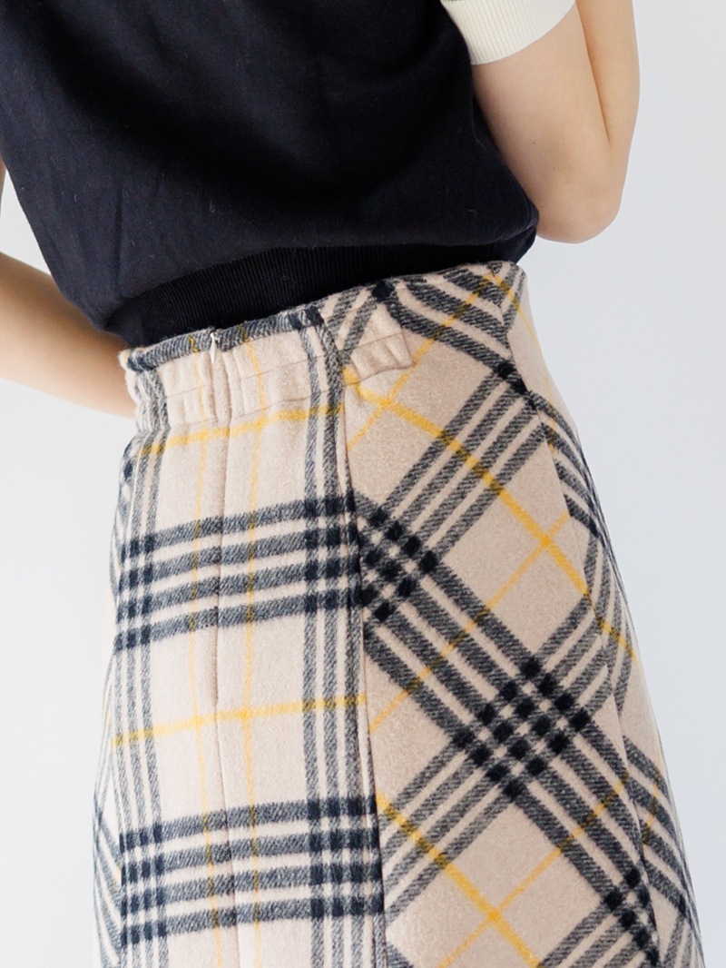 チェックビーバーＡラインミニスカート