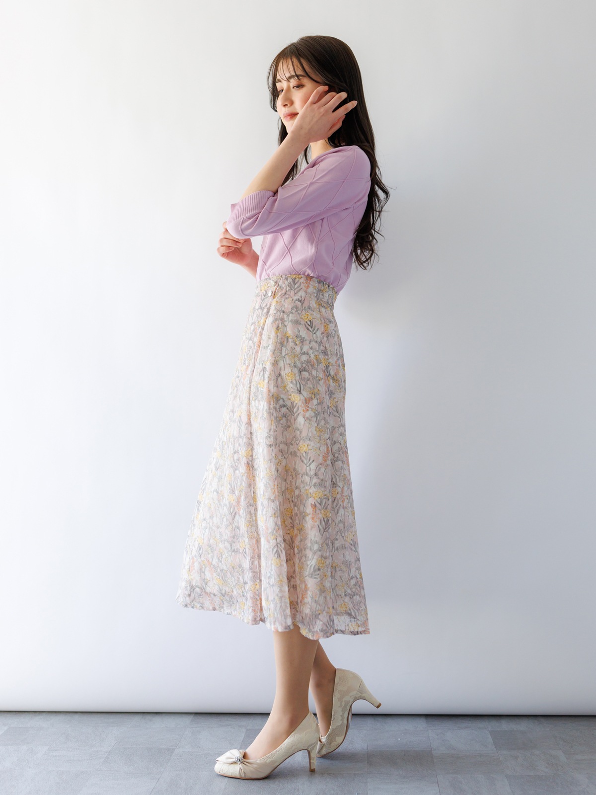 【均一価格】プリントタックフレアースカート＜アウトレット＞