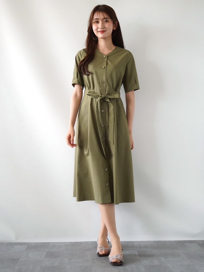 【20%OFF】リネンタイプライターシャツワンピース