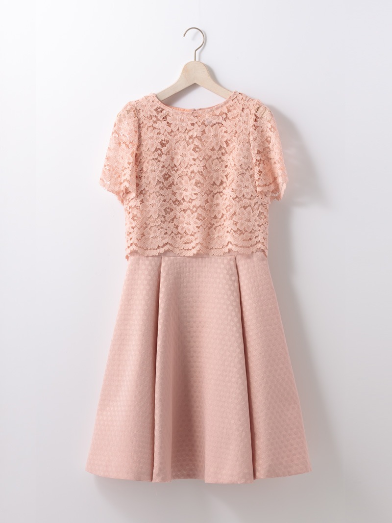 【定番アイテム半額】ドットＪＱ×レースセットワンピース［ドレス］