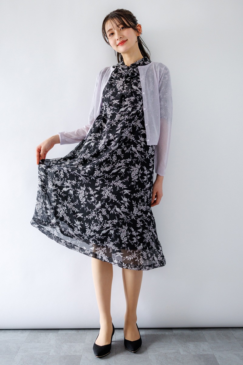 ドットジャガードカーディガン