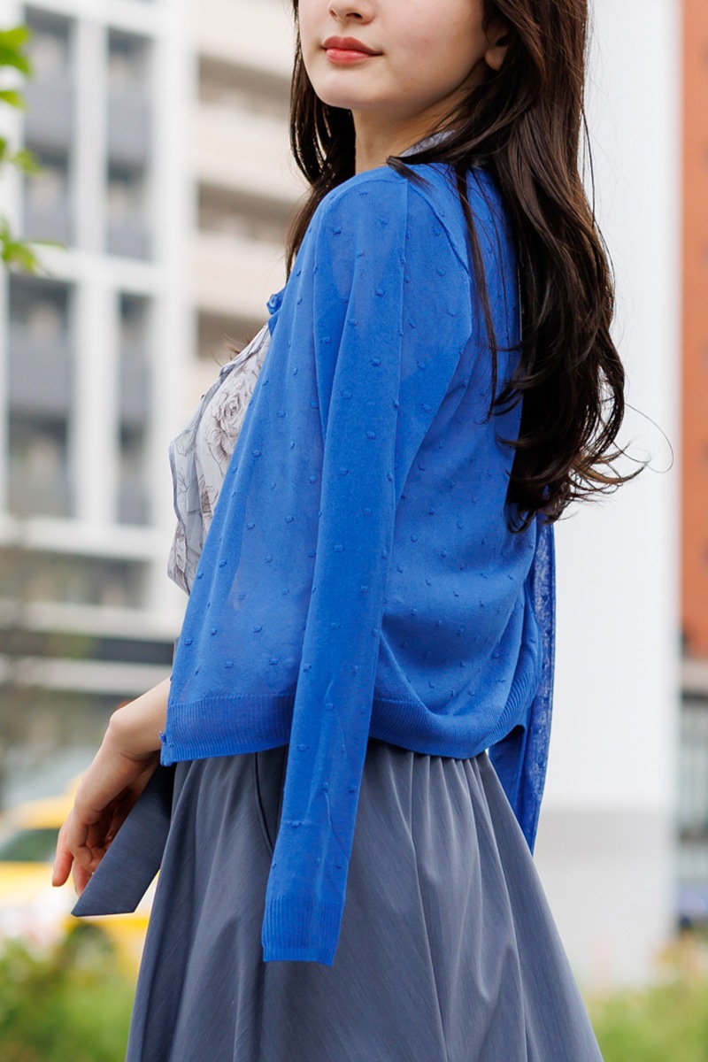 ドットジャガードカーディガン