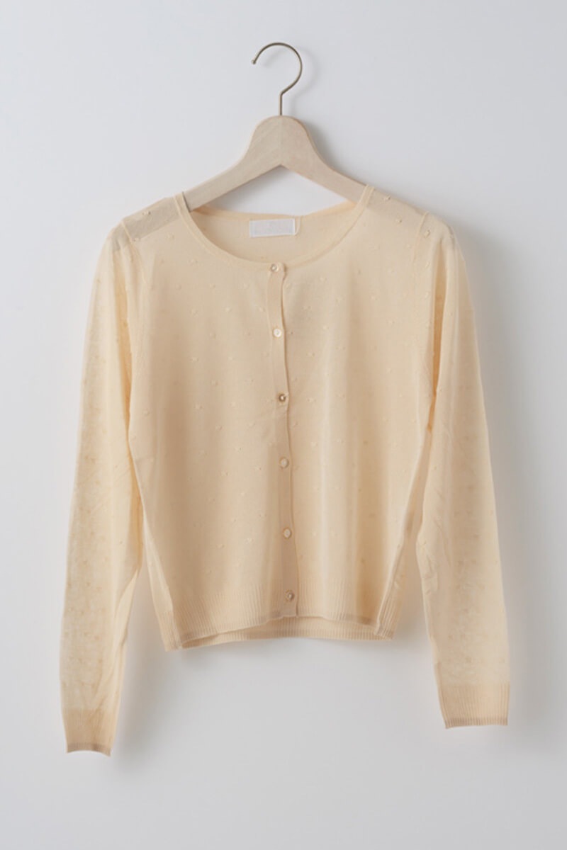 ドットジャガードカーディガン