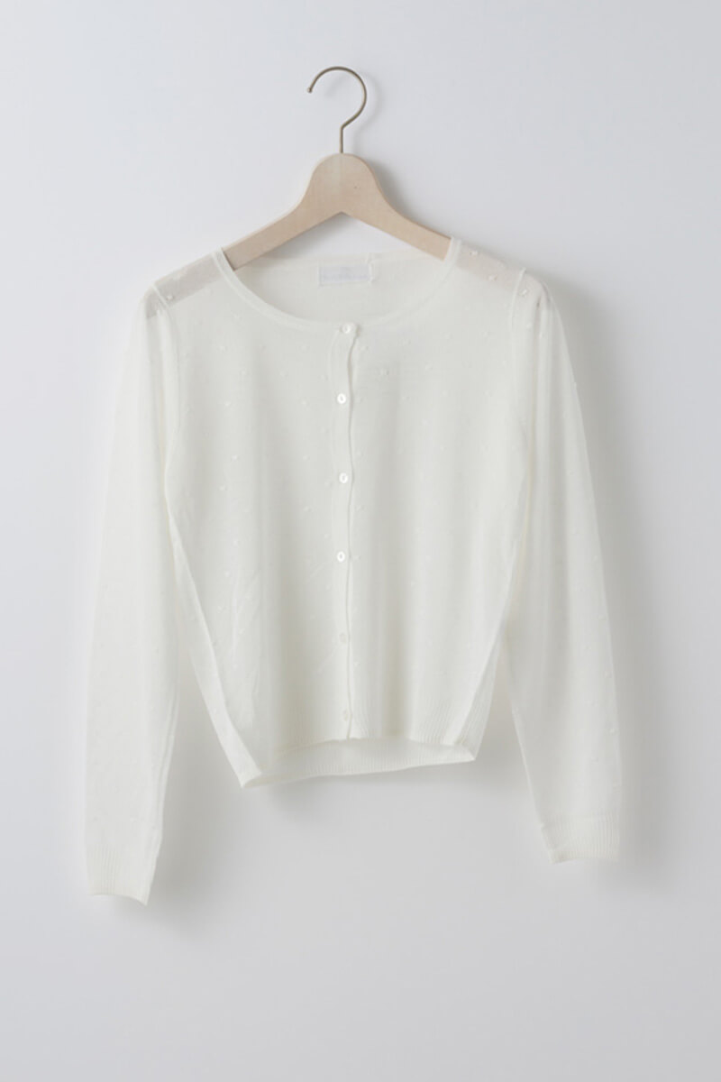 ドットジャガードカーディガン