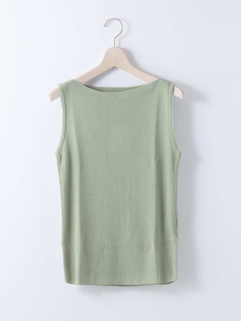 【WEB限定70％OFF】ボートネックシアー素材タンクトップ