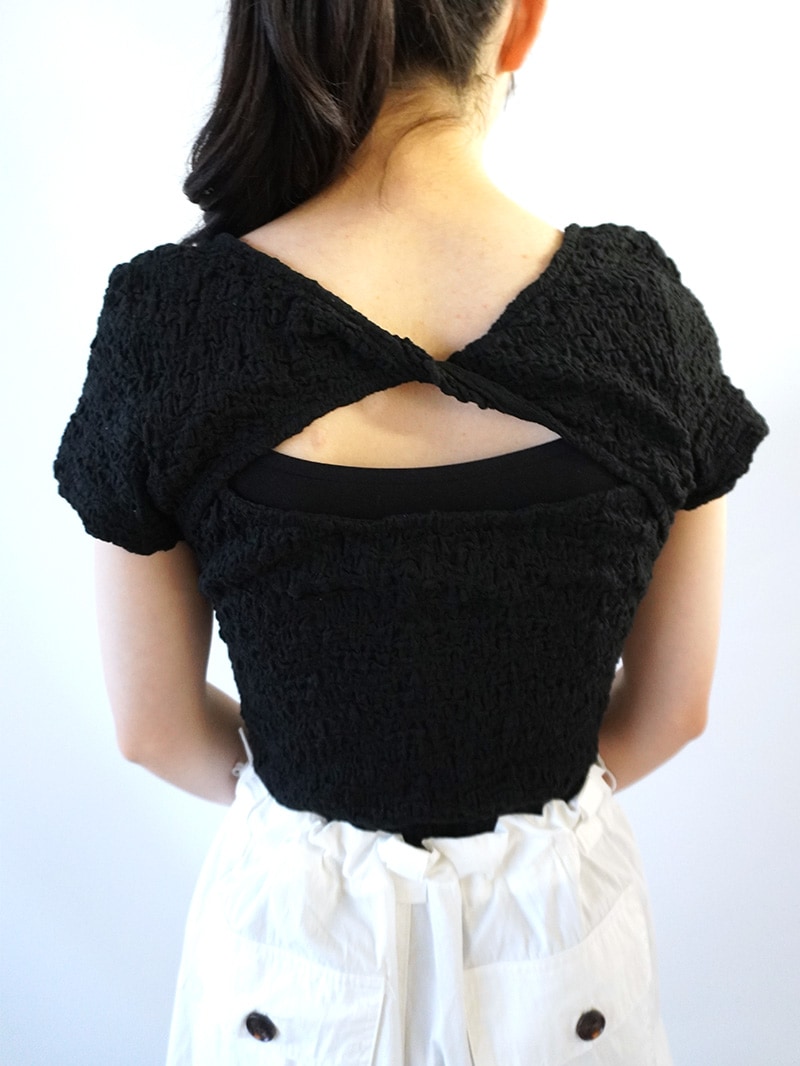 【30%OFF】シャーリングカットソー