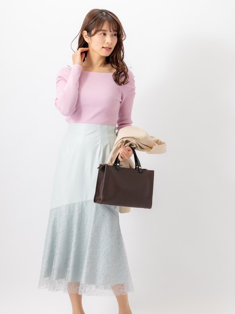 エコレザー×レースマーメイドスカート