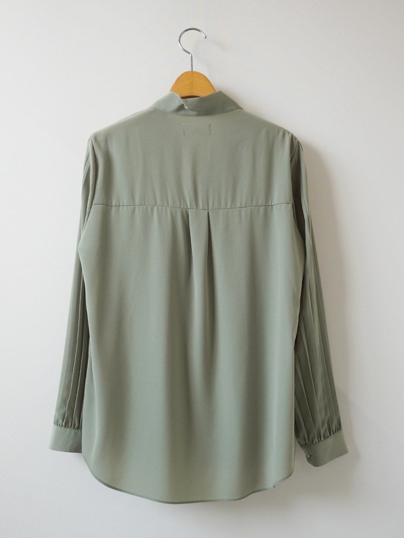 長袖プリーツタイ付きブラウス＜アウトレット均一価格＞