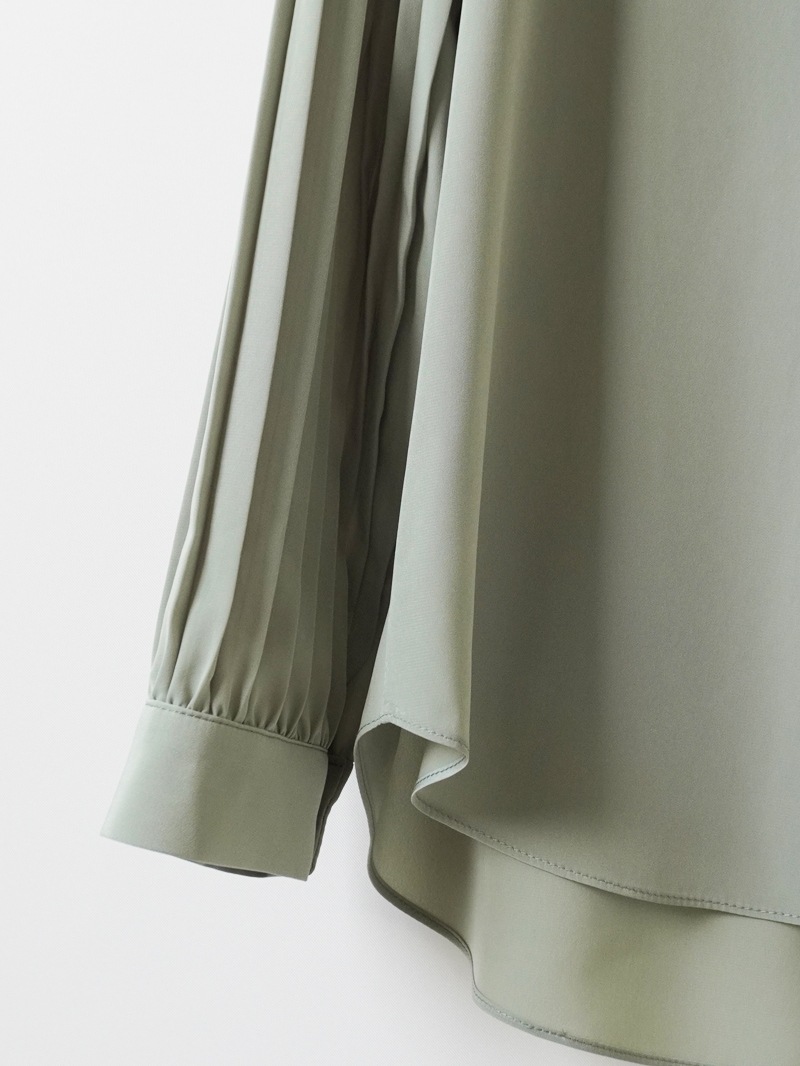 長袖プリーツタイ付きブラウス＜アウトレット均一価格＞